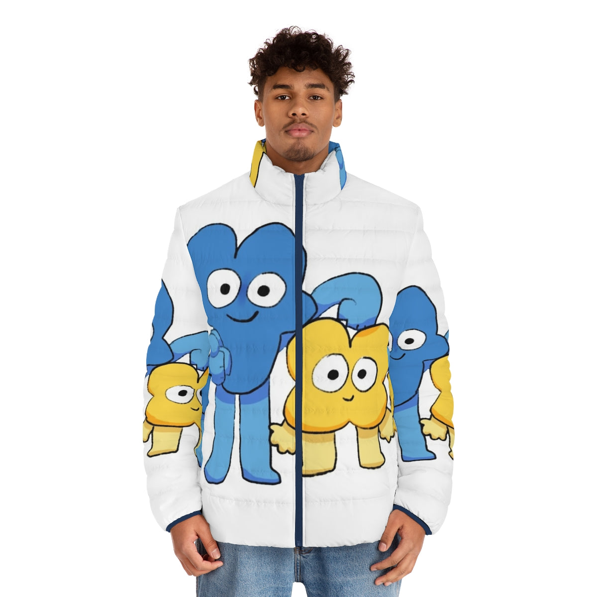 Four and X Puffer Jacket - Stylish Winter Outerwear for BFB and BFDI Fans - men front