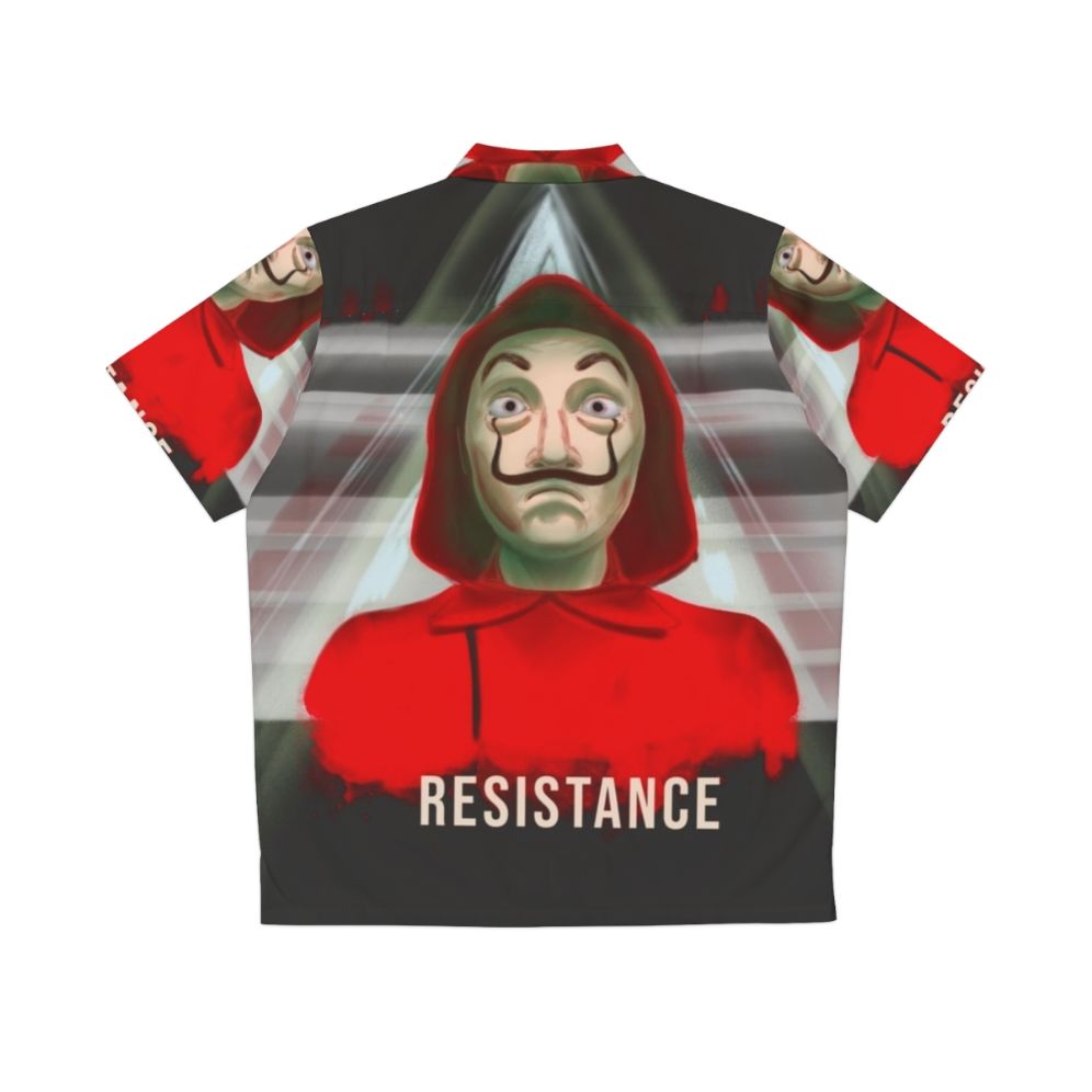 Money Heist Resistance Hawaiian Shirt with Dali Mask and Bella Ciao Design - Back