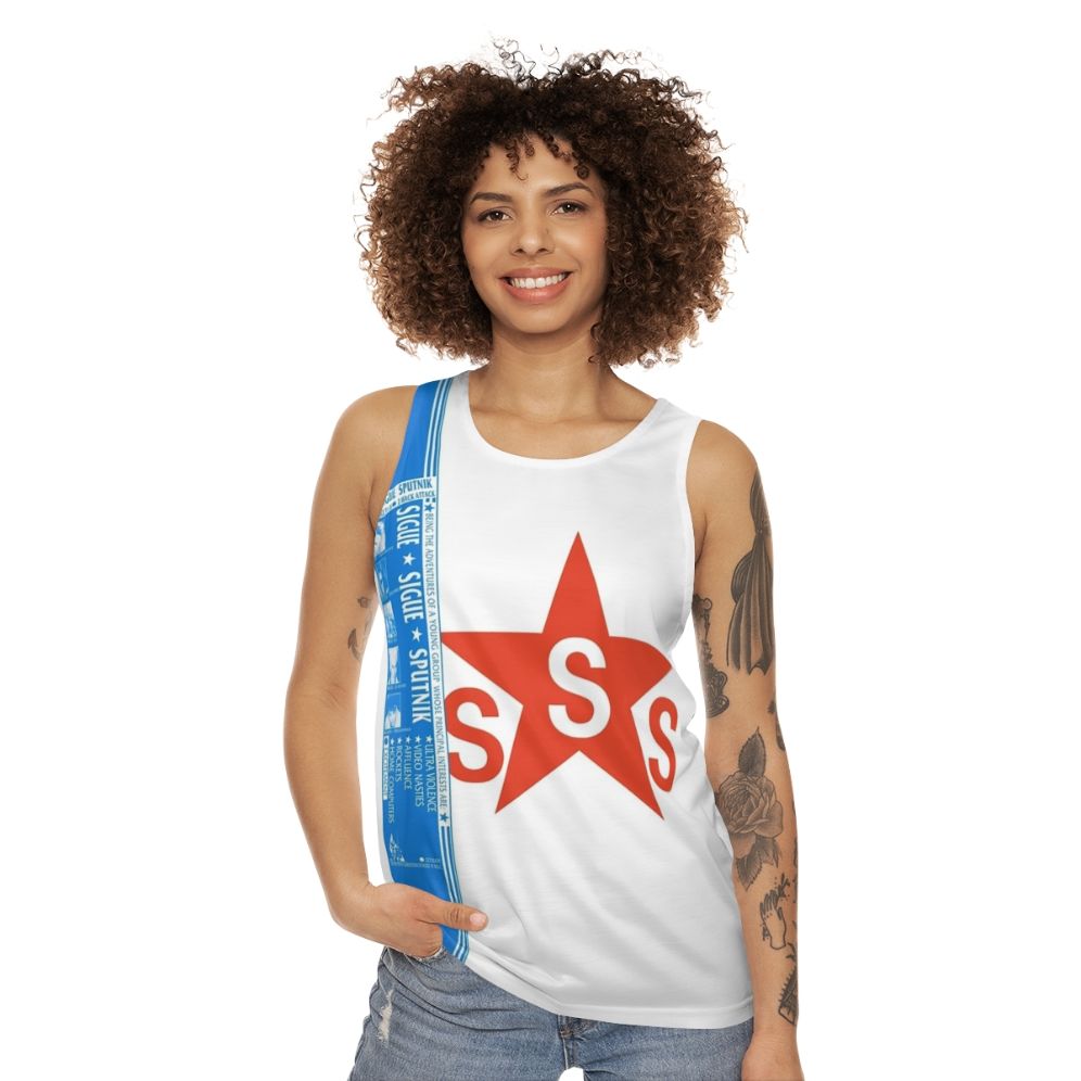 Sigue Sigue Sputnik 1980s cyberpunk unisex tank top - women