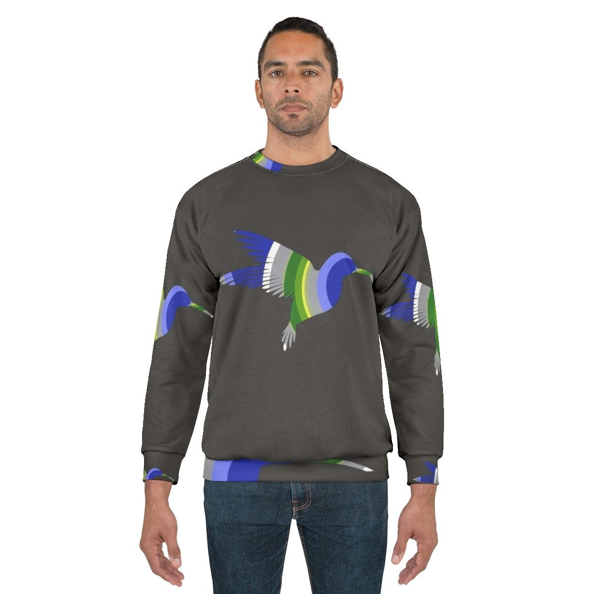 Hummingbird Legendary Animals Watercolor Sweatshirt - men