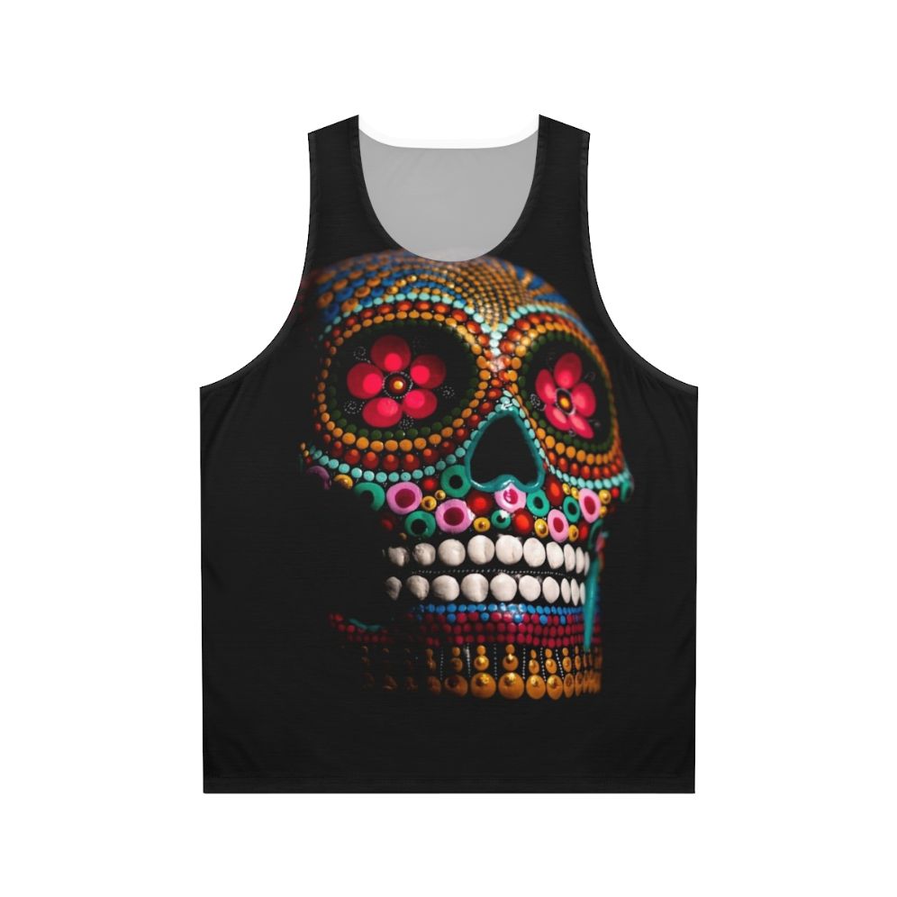 Unisex Day of the Dead Skull Print Tank Top