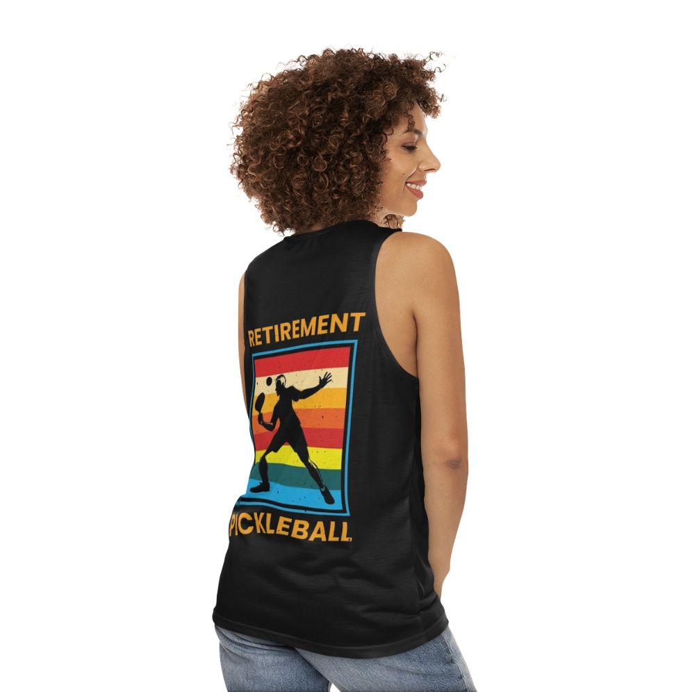 Pickleball Retirement Unisex Tank Top - women back