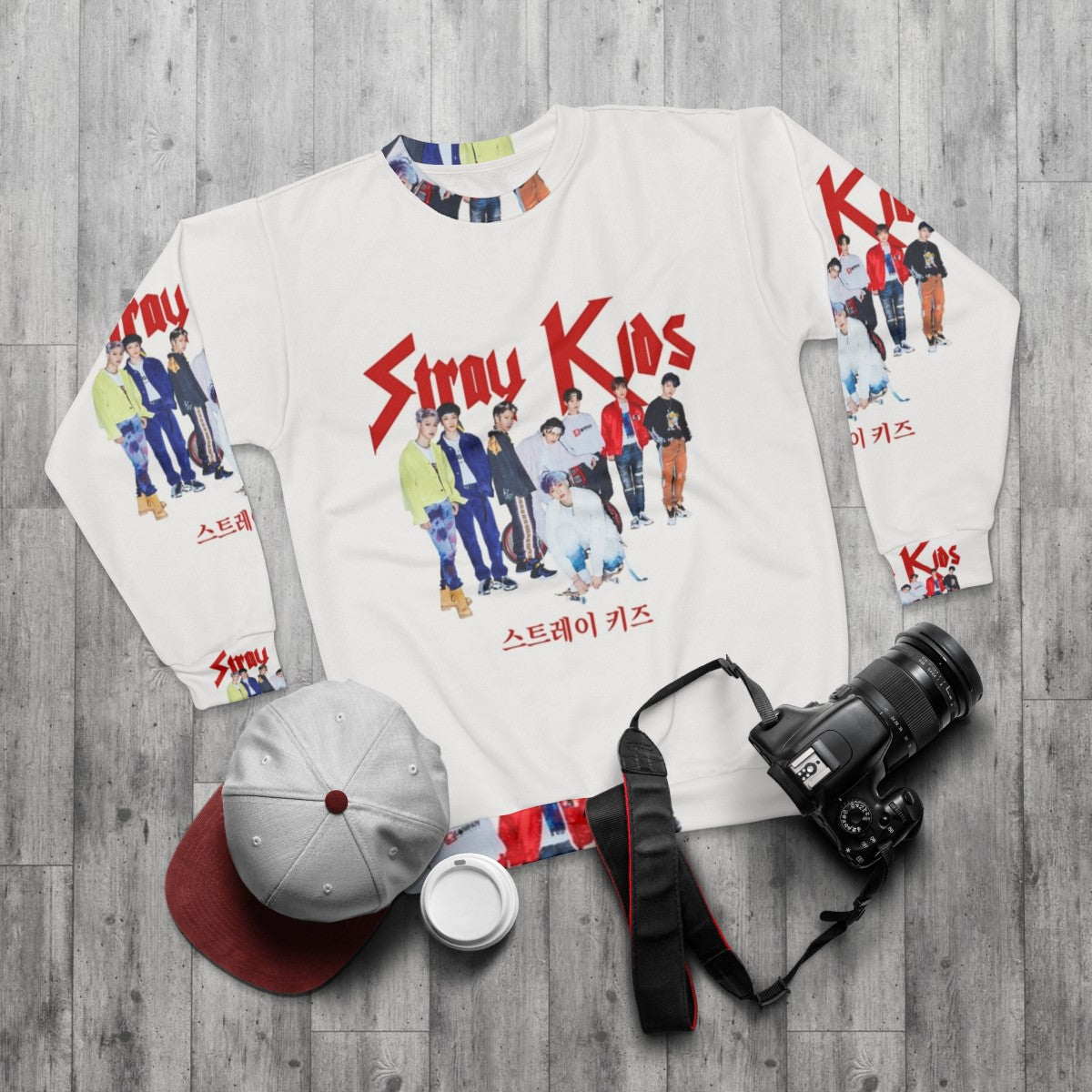 Stray Kids Korean Pop Band Sweatshirt - flat lay