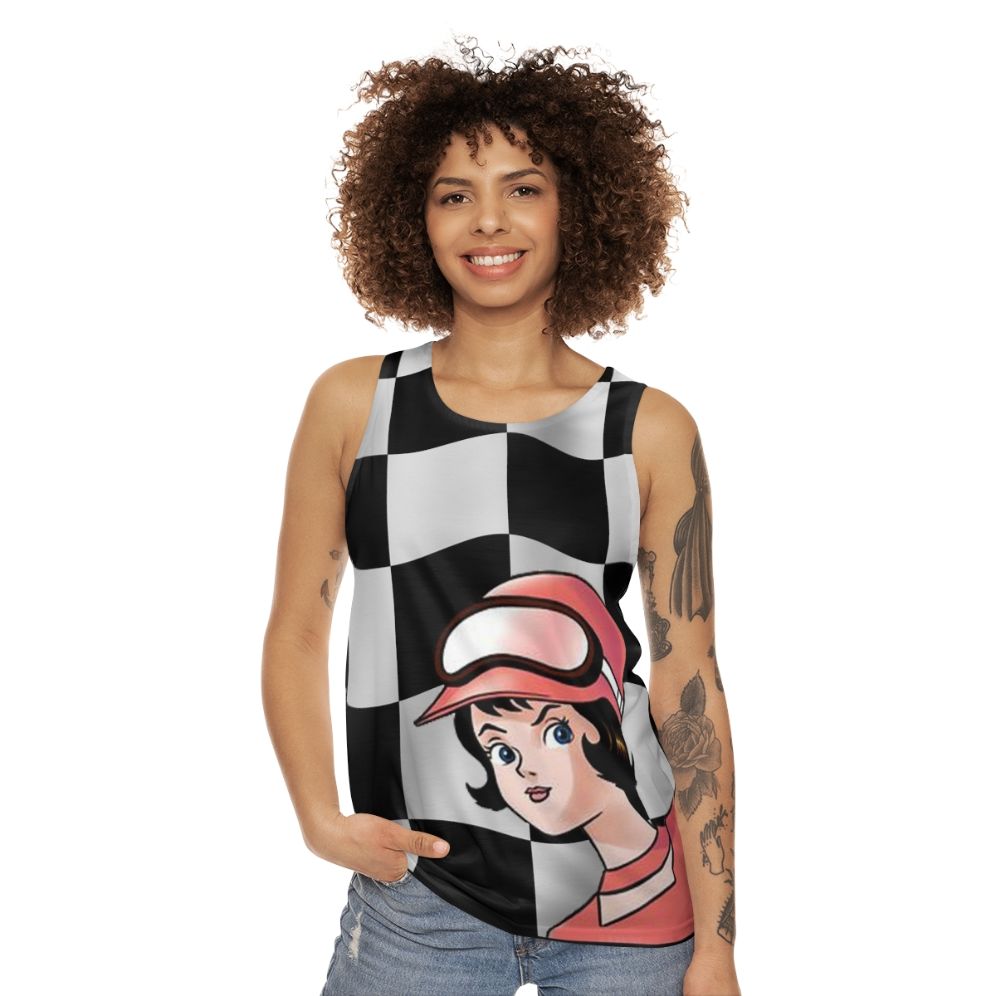 Speed Racer Checkered Flag Unisex Tank Top - women