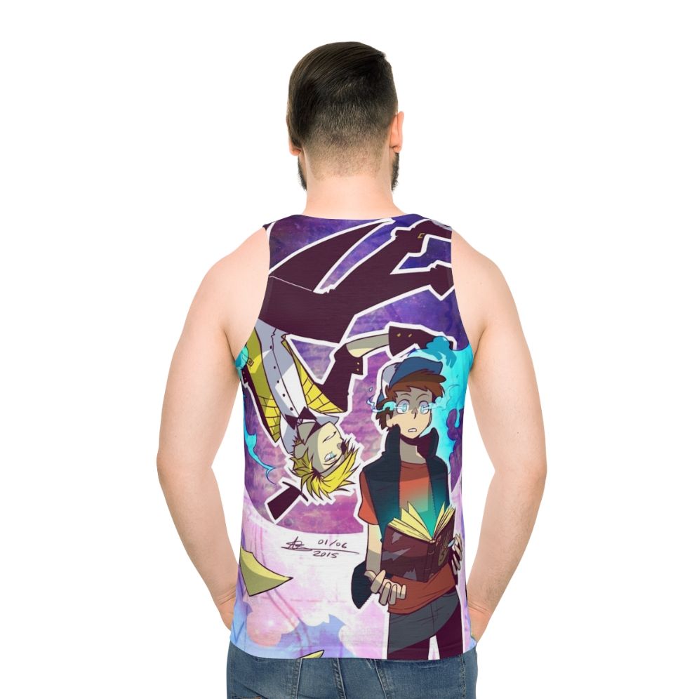 Gravity Falls Unisex Tank Top with Bill Cipher and Dipper Pines - men back