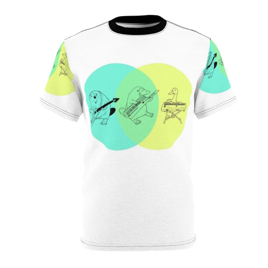 Playful Keytar Platypus Venn Diagram T-shirt Design