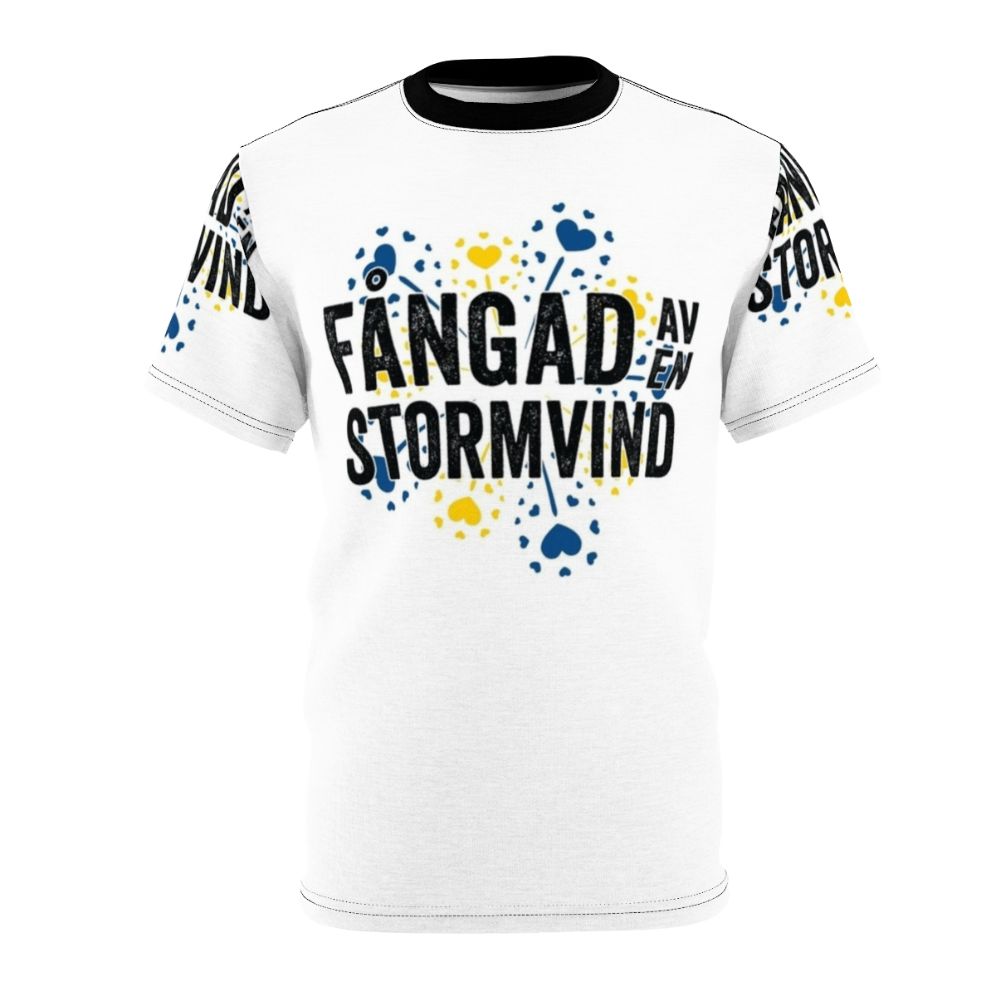 Carola F Ngad Av En Stormvind 1991 Sweden T-shirt design featuring the winner of the 1991 Eurovision Song Contest