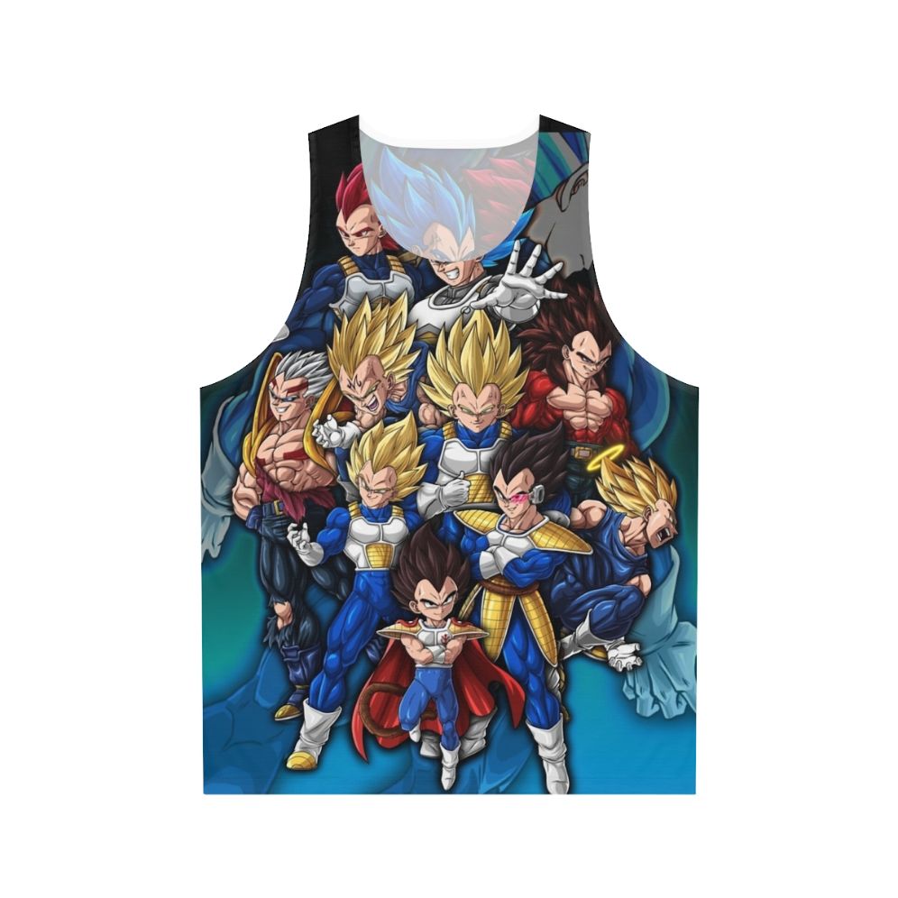 Prince Vegeta saiyan unisex tank top featuring digital fan art