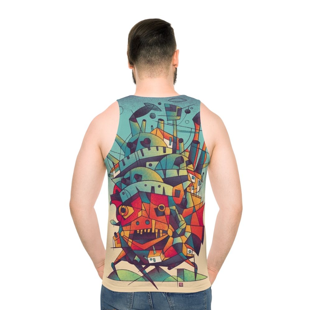 Howl's Moving Castle Anime Inspired Unisex Tank Top - men back