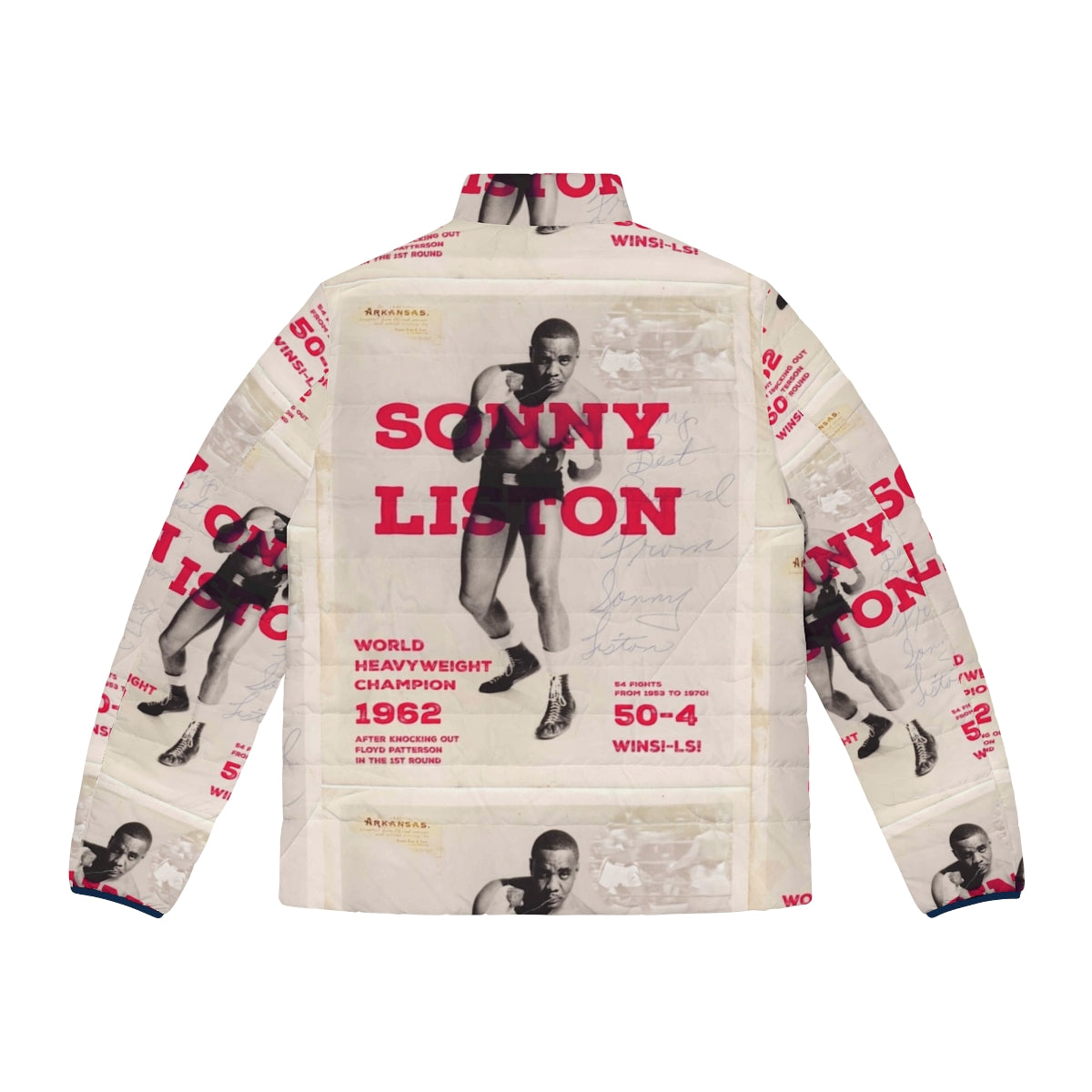 Sonny Liston Heavyweight Boxing Champion Puffer Jacket - Back