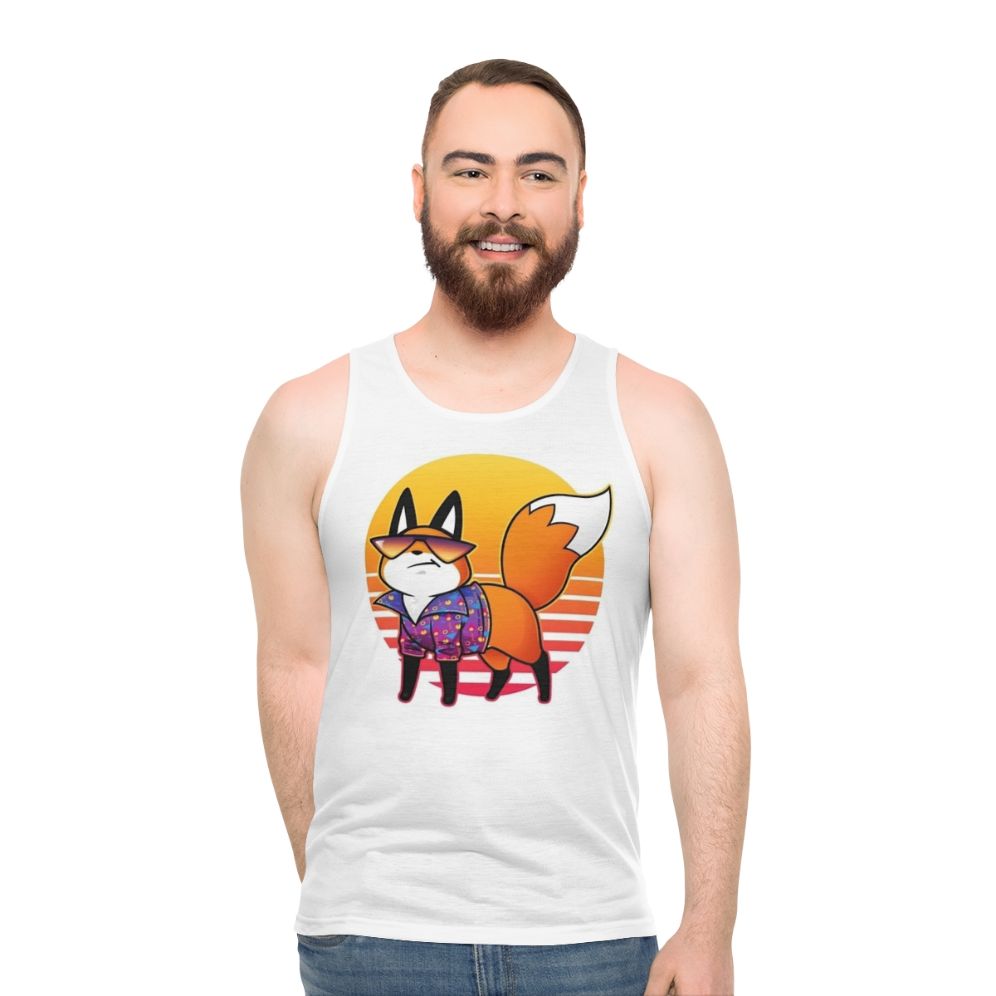 Vaporwave Cute Fox Unisex Tank Top - men