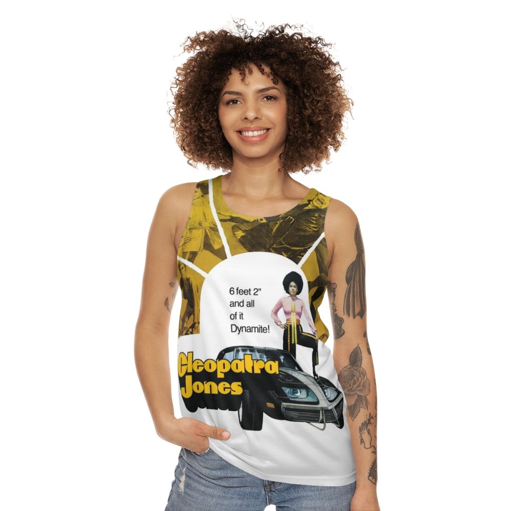 Retro 1973 Cleopatra Jones movie poster unisex tank top - women