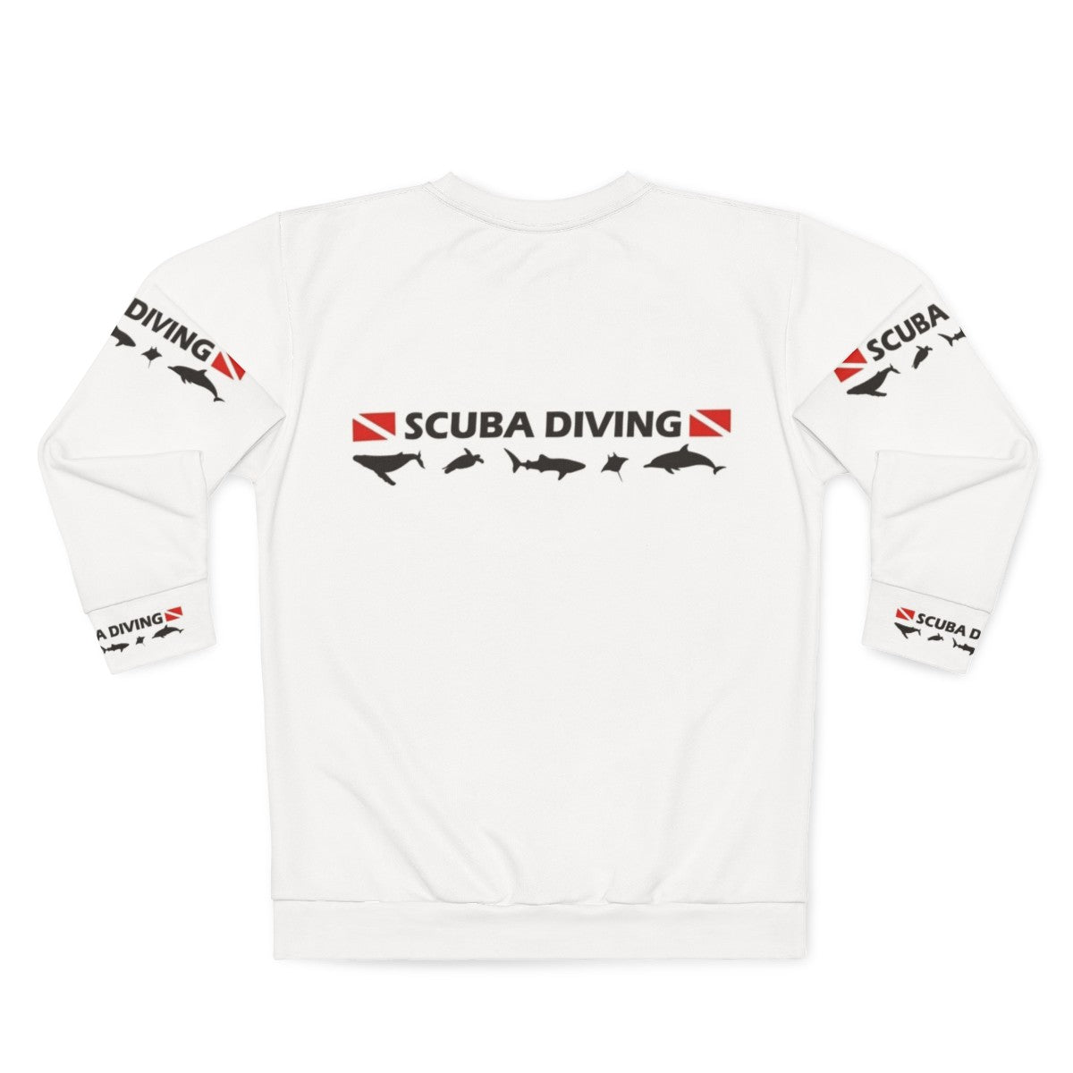 Scuba diving sweatshirt with ocean conservation design - Back