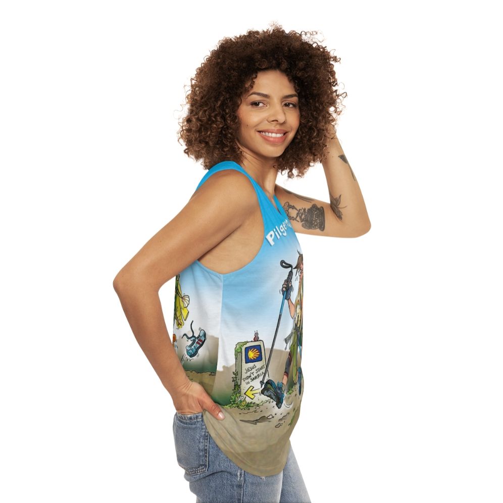 Pilgrimage inspired unisex tank top - women side