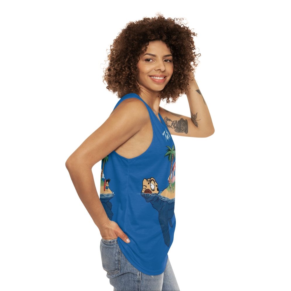 Unisex Turtle Island Tank Top - women side