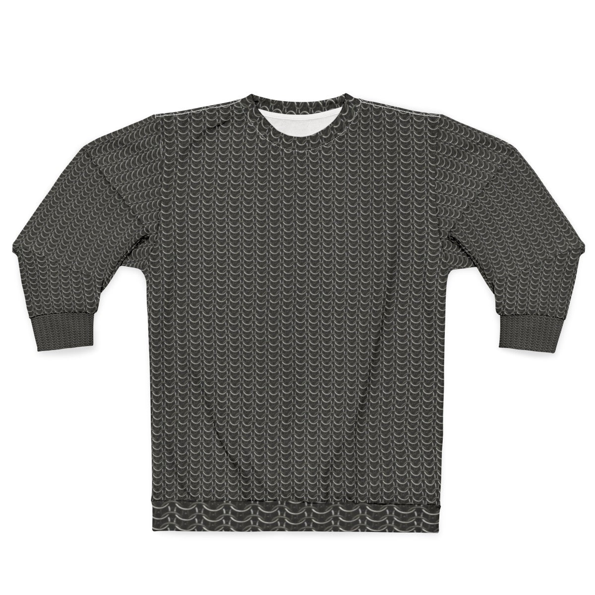 Metallic Silver Chainmail Medieval Armor Sweatshirt