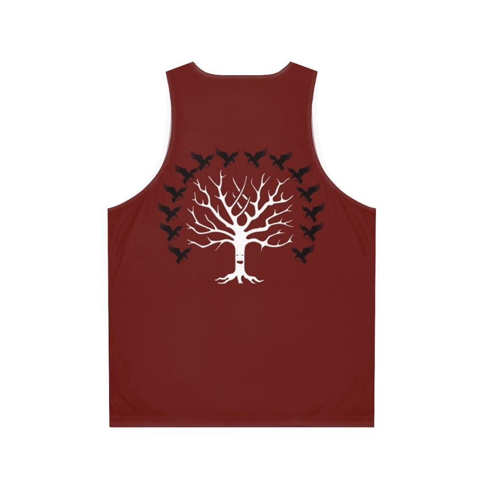 House Blackwood Unisex Tank Top featuring a direwolf sigil design - Back