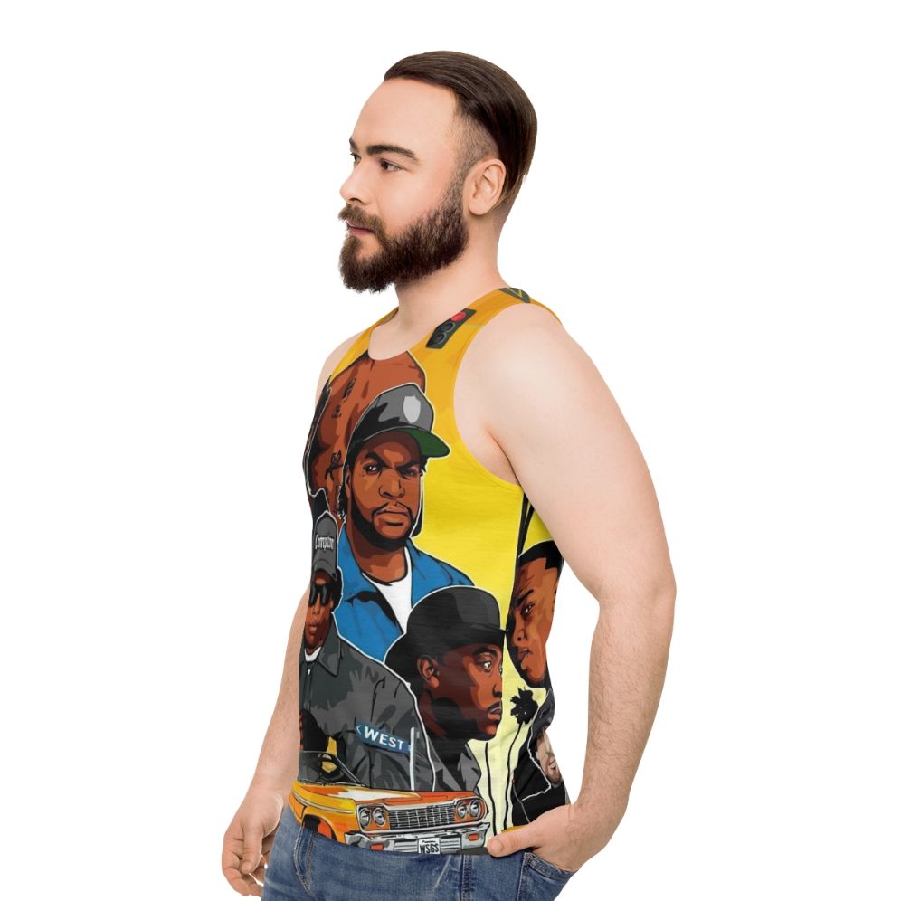 Unisex rap music tank top - men side