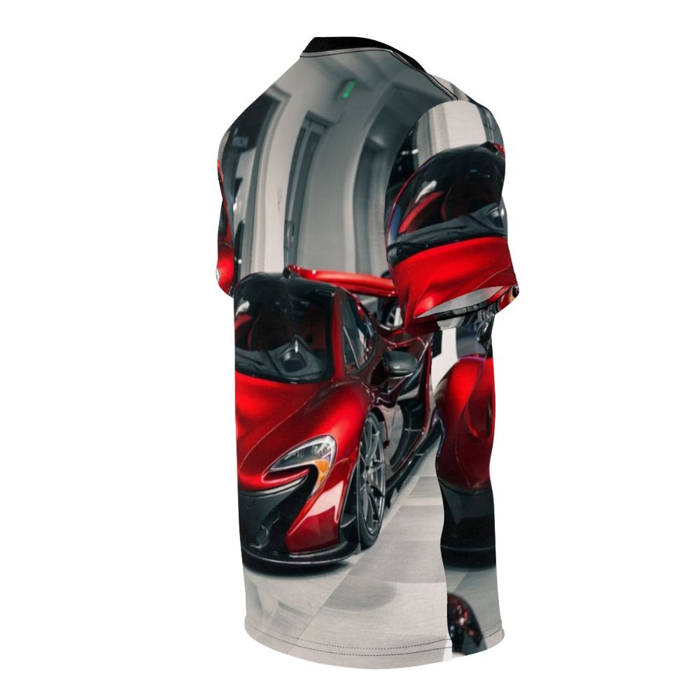 Mclaren P1 Inspired Graphic T-Shirt in Red - men right