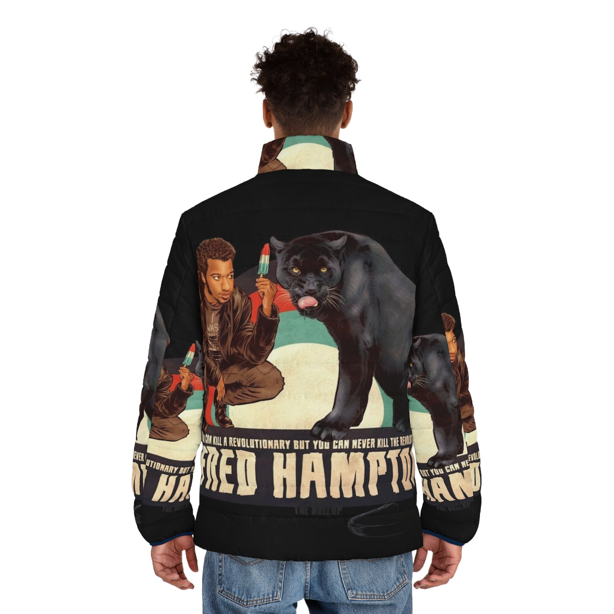 Dollop Fred Hampton Puffer Jacket - Stylish Streetwear for Winter - men back