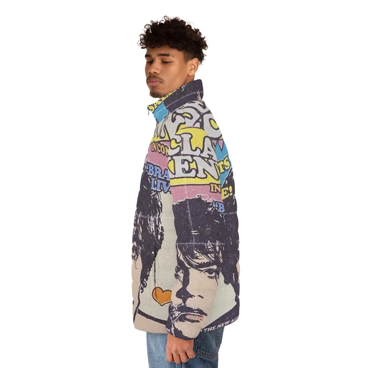 Declan Mckenna Retro Puffer Jacket with Indie Music Aesthetic - men side left