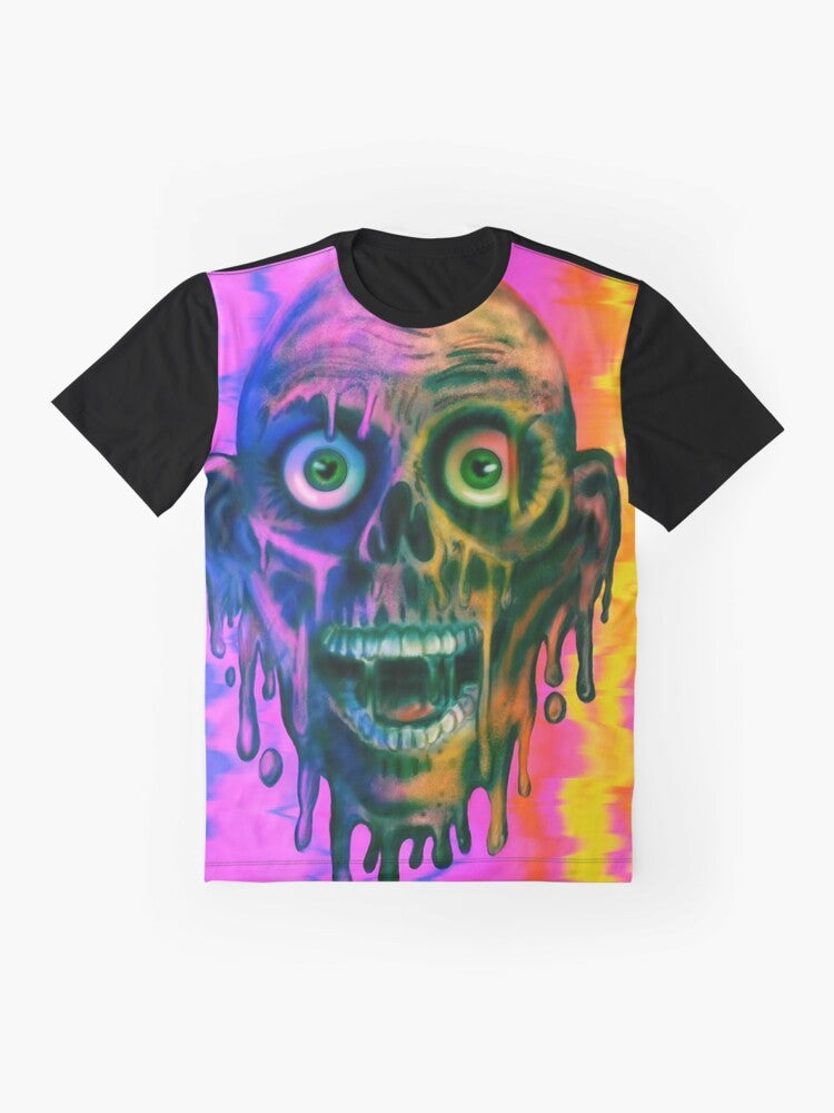 Tar Man Graphic T-Shirt - Colorful zombie design from the classic horror movie Return of the Living Dead - Flat lay