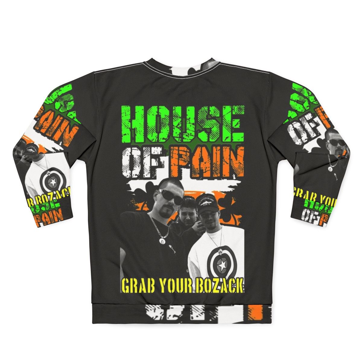 House of Pain 90s Long Sleeve Sweatshirt with Punk Music and Indie Band Graphics - Back