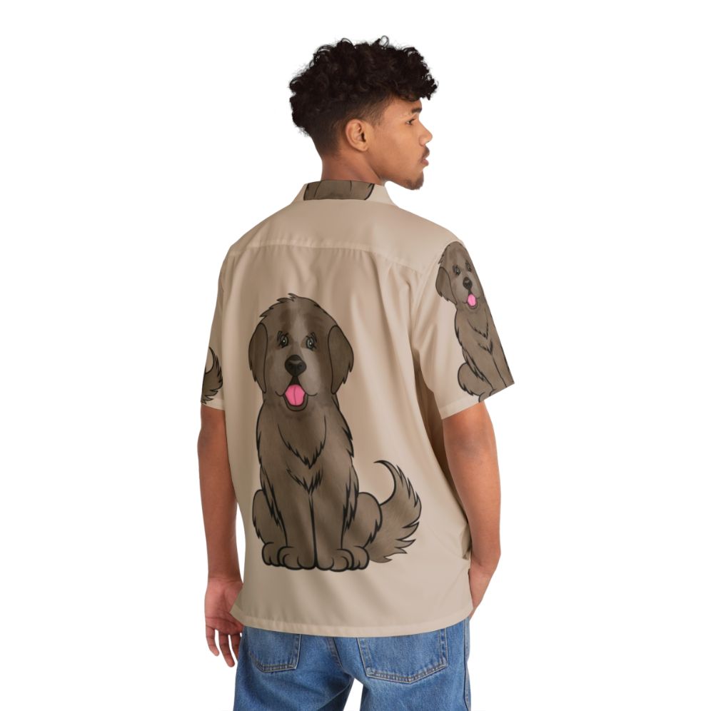 Beige Newfie Hawaiian Shirt - People Back