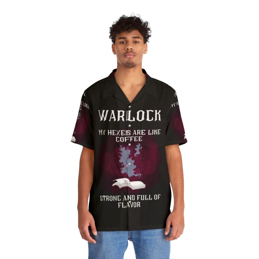 Warlock Hawaiian Shirt featuring fantasy and gaming elements - People Front