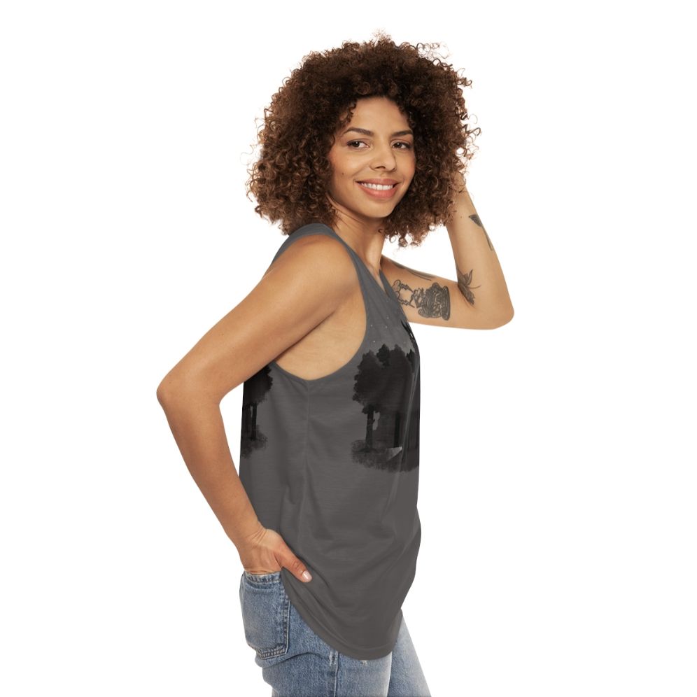 Spooky Monster Hunting Unisex Tank Top - women side