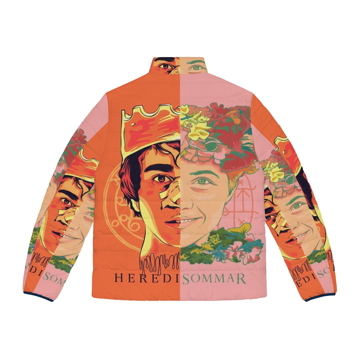 Hereditary Midsommar inspired puffer jacket with horror movie graphics - Back