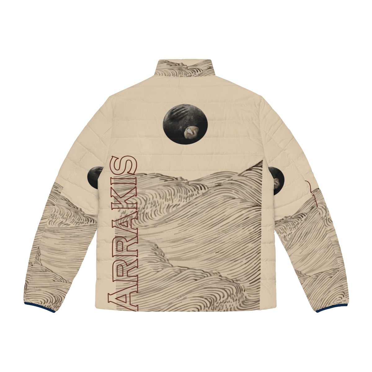 Dune inspired puffer jacket with desert landscape design - Back