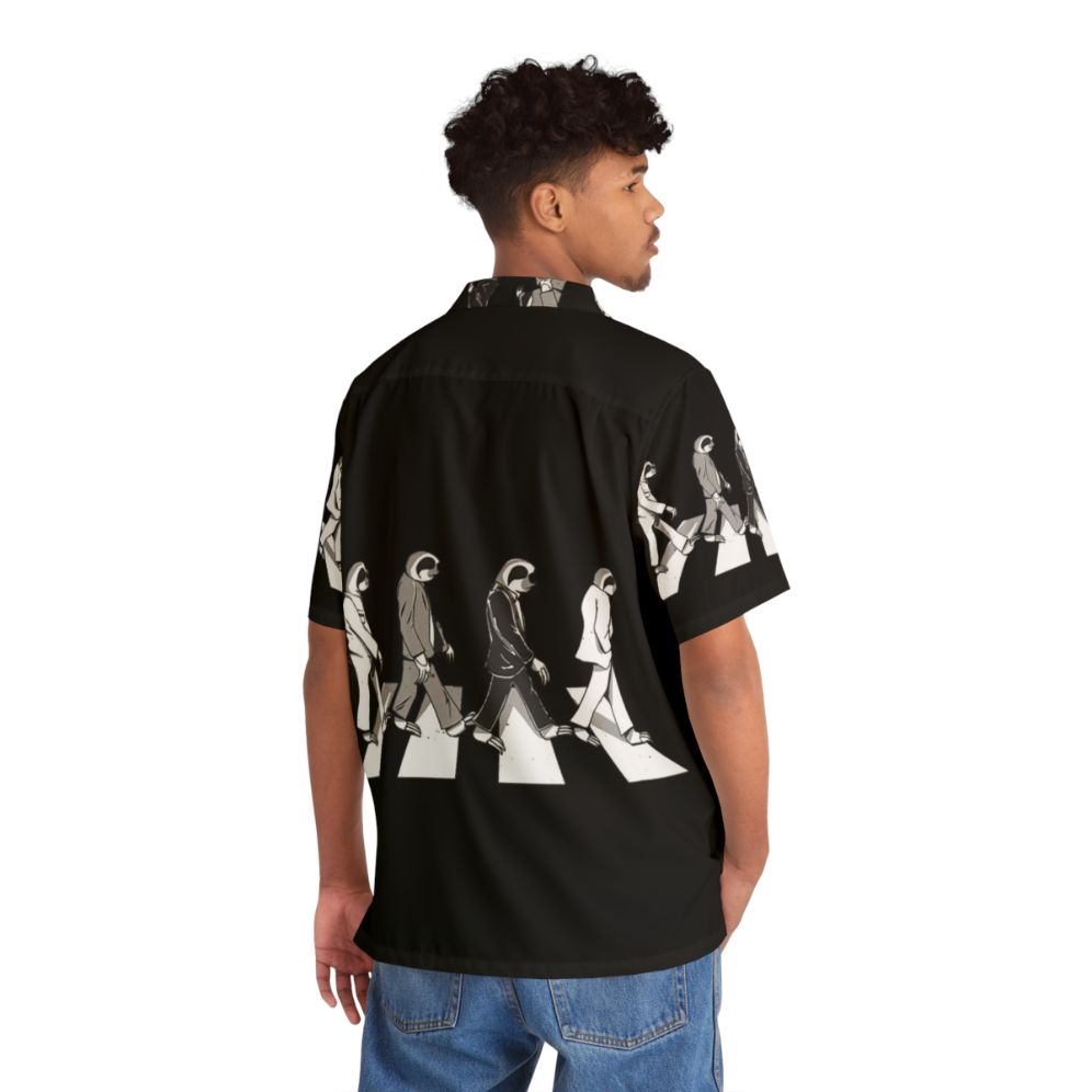 Abbey Road Sloth Parody Hawaiian Shirt - Flat lay