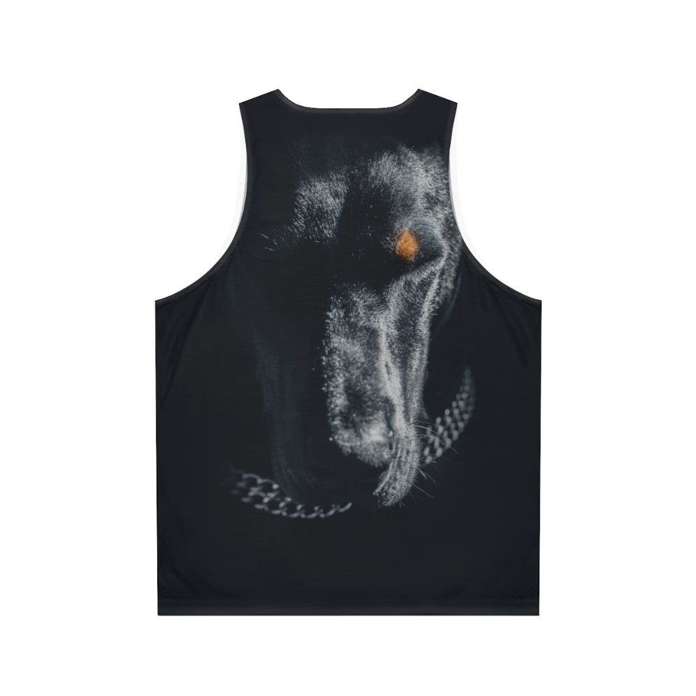 Doberman dog on a unisex tank top - Back