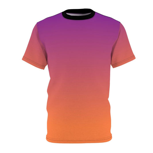 Vibrant orange and purple gradient abstract design t-shirt