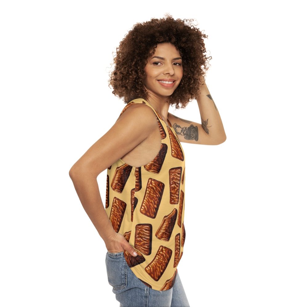 Unisex tank top with Australian Tim Tam biscuit pattern - women side