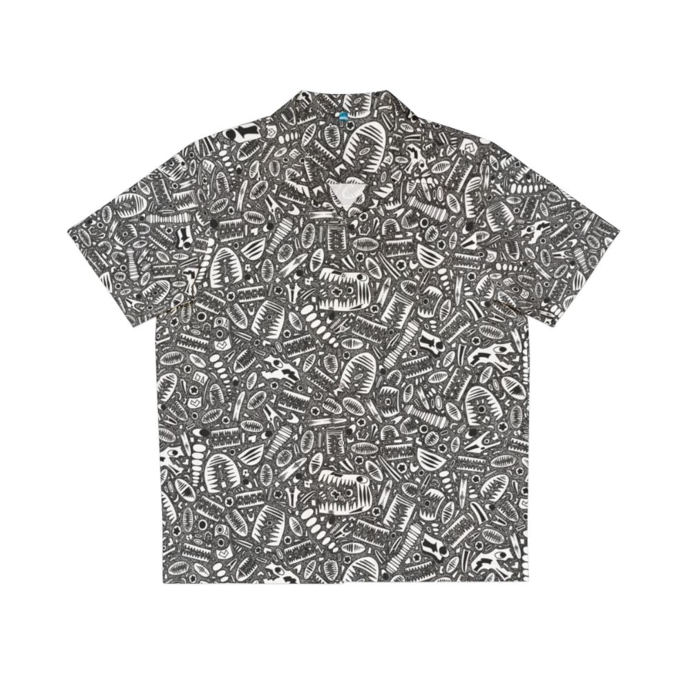 Crinoid fossil pattern Hawaiian shirt