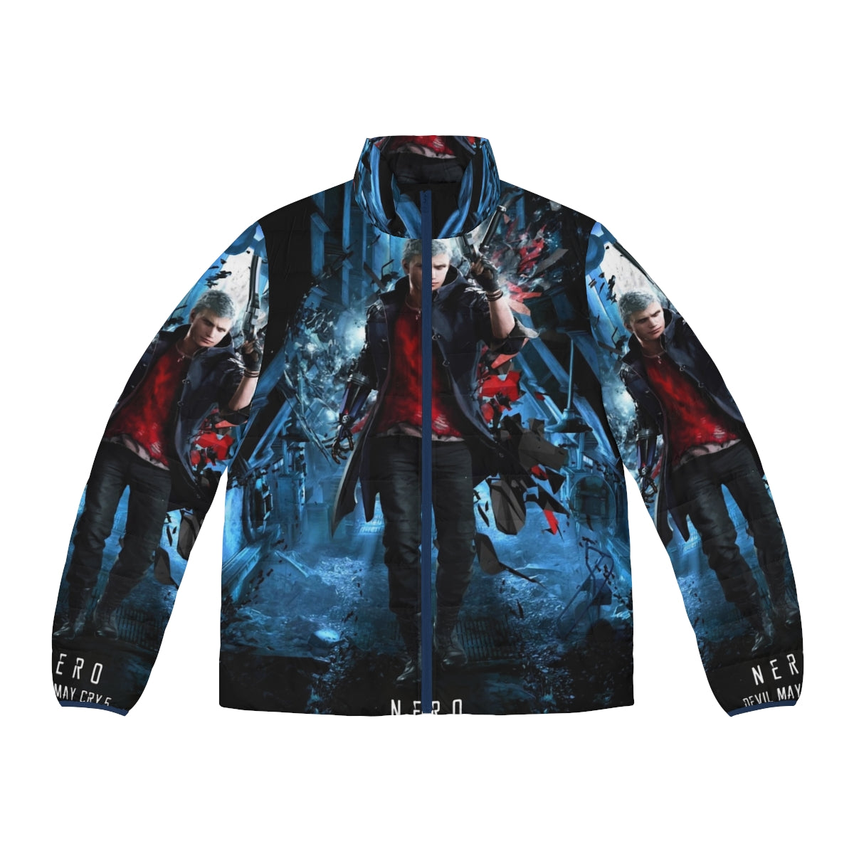 Nero Devil May Cry 5 Puffer Jacket featuring the protagonist of the game