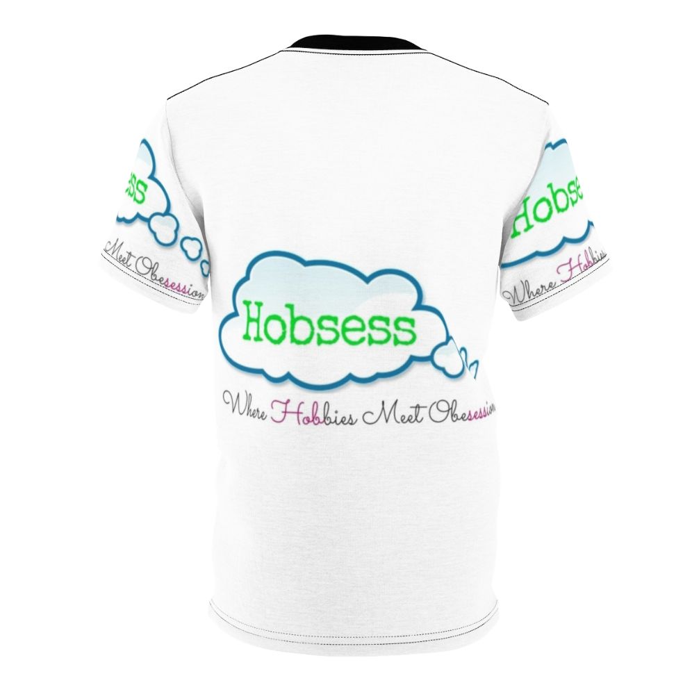 Person wearing a t-shirt with the design "Hobbies Meet Obsession" - Back