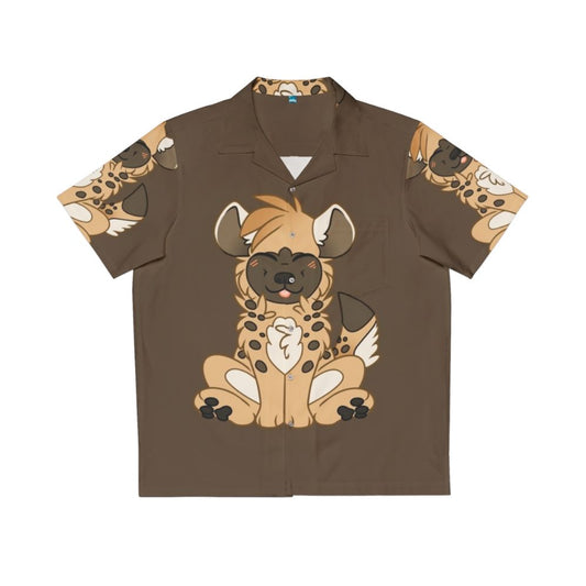 Cute Chibi Hyena Hawaiian Shirt with Colorful Animal Print Design