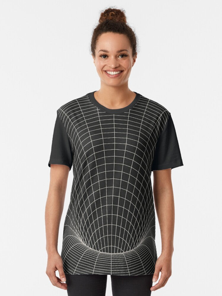 Event Horizon Sci-Fi Graphic T-Shirt with black hole, space, and astronomy elements - Women