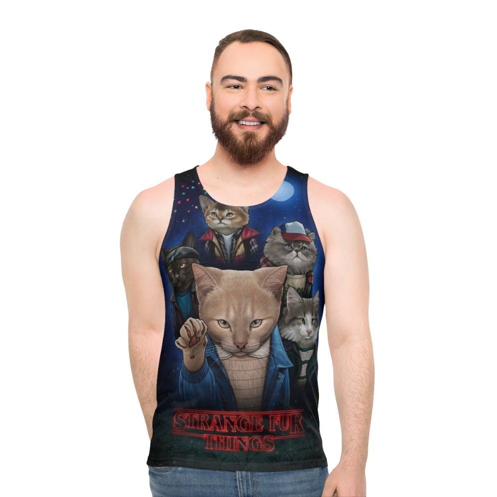 Upside down cats unisex tank top - men