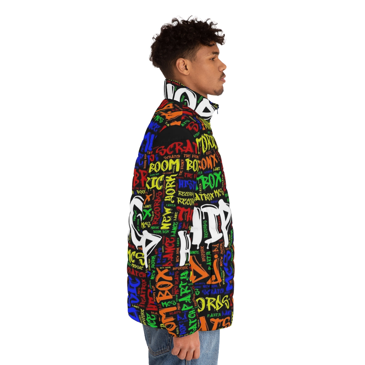 50th anniversary puffer jacket celebrating the legacy of hip hop music - men side right