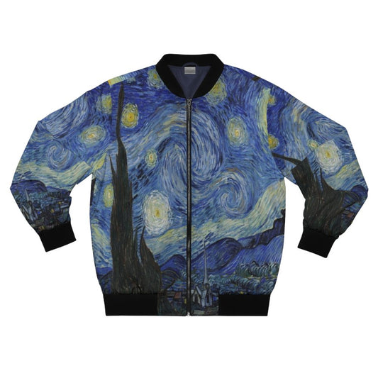 Bomber jacket featuring the iconic "The Starry Night" painting by Vincent van Gogh