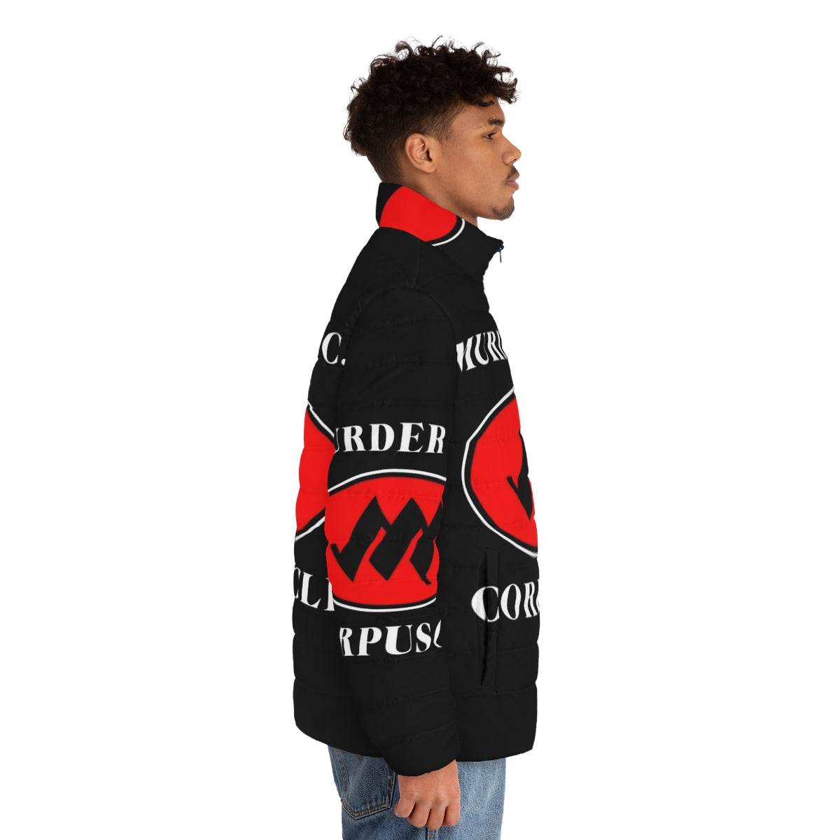 Murder Inc Corpuscle Puffer Jacket - Industrial Music Inspired Fashion - men side right