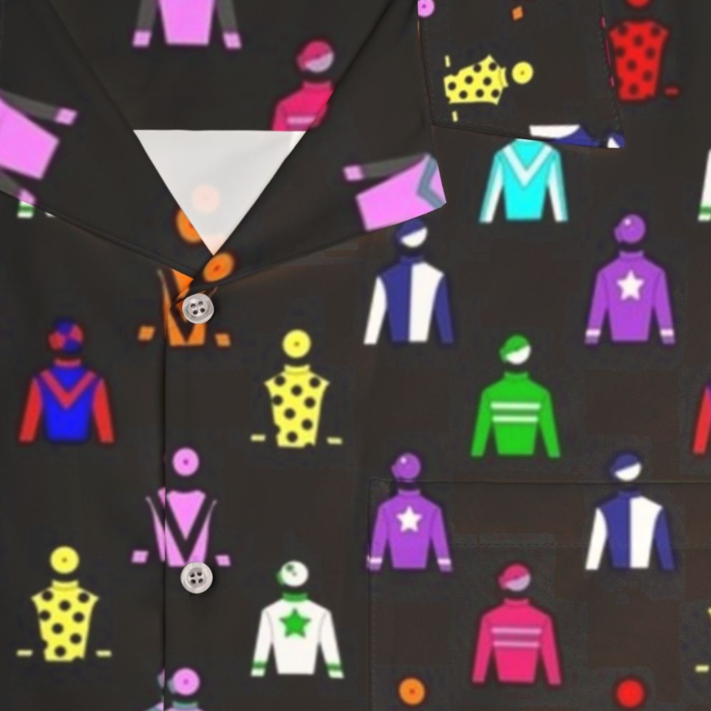 Horse Racing Jockey Silks Hawaiian Shirt with Colorful Pattern - Detail