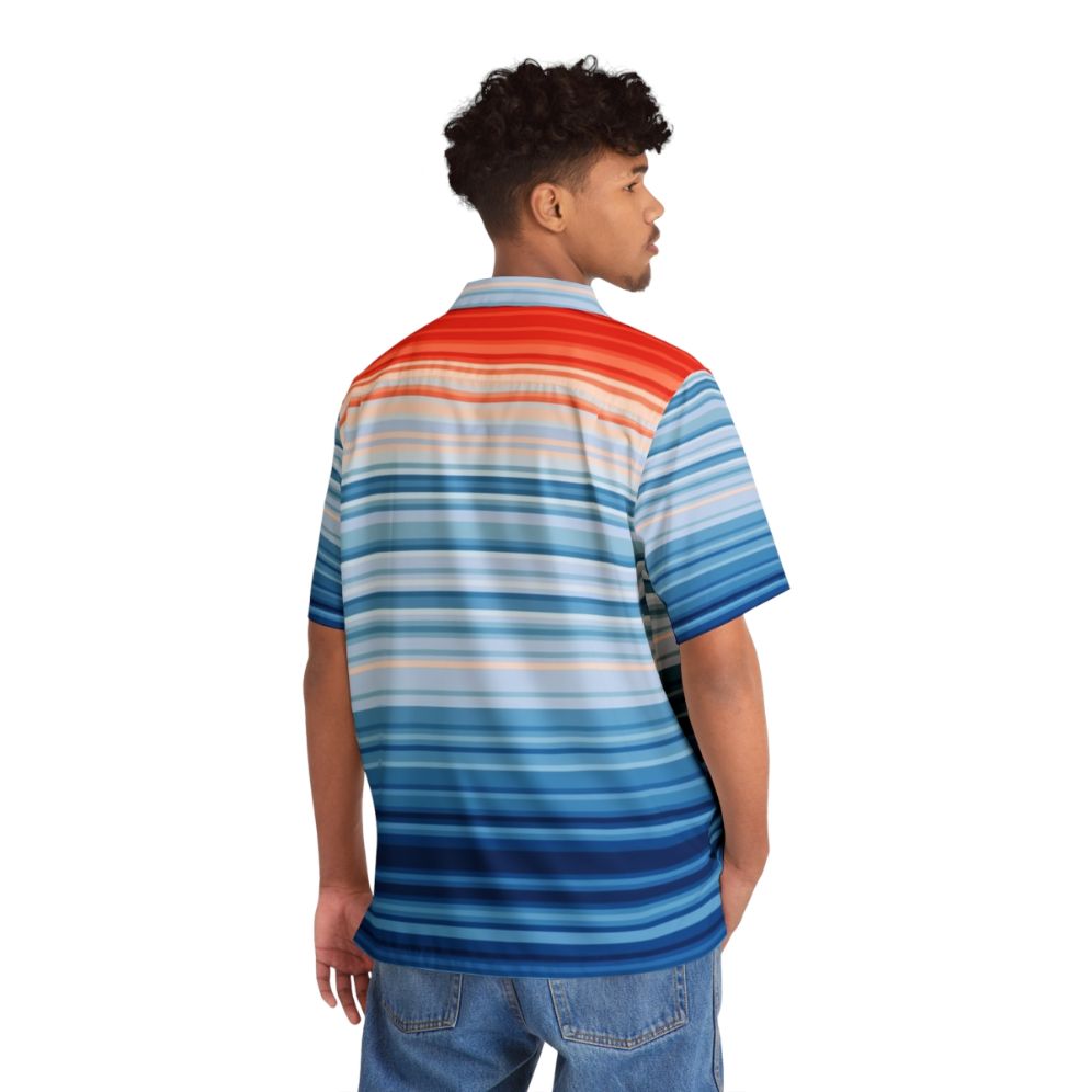 Climate Change Stripes Hawaiian Shirt - People Back