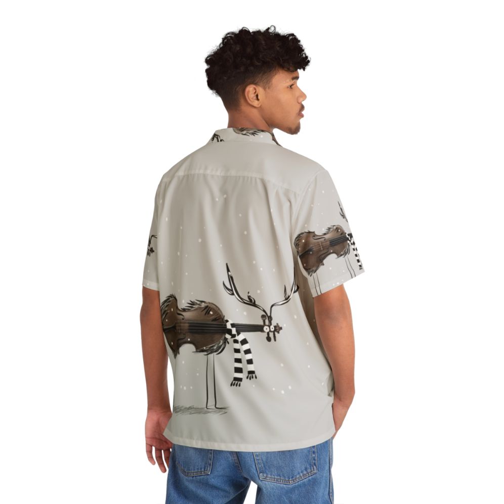 Christmas Violin Reindeer Hawaiian Shirt - People Back