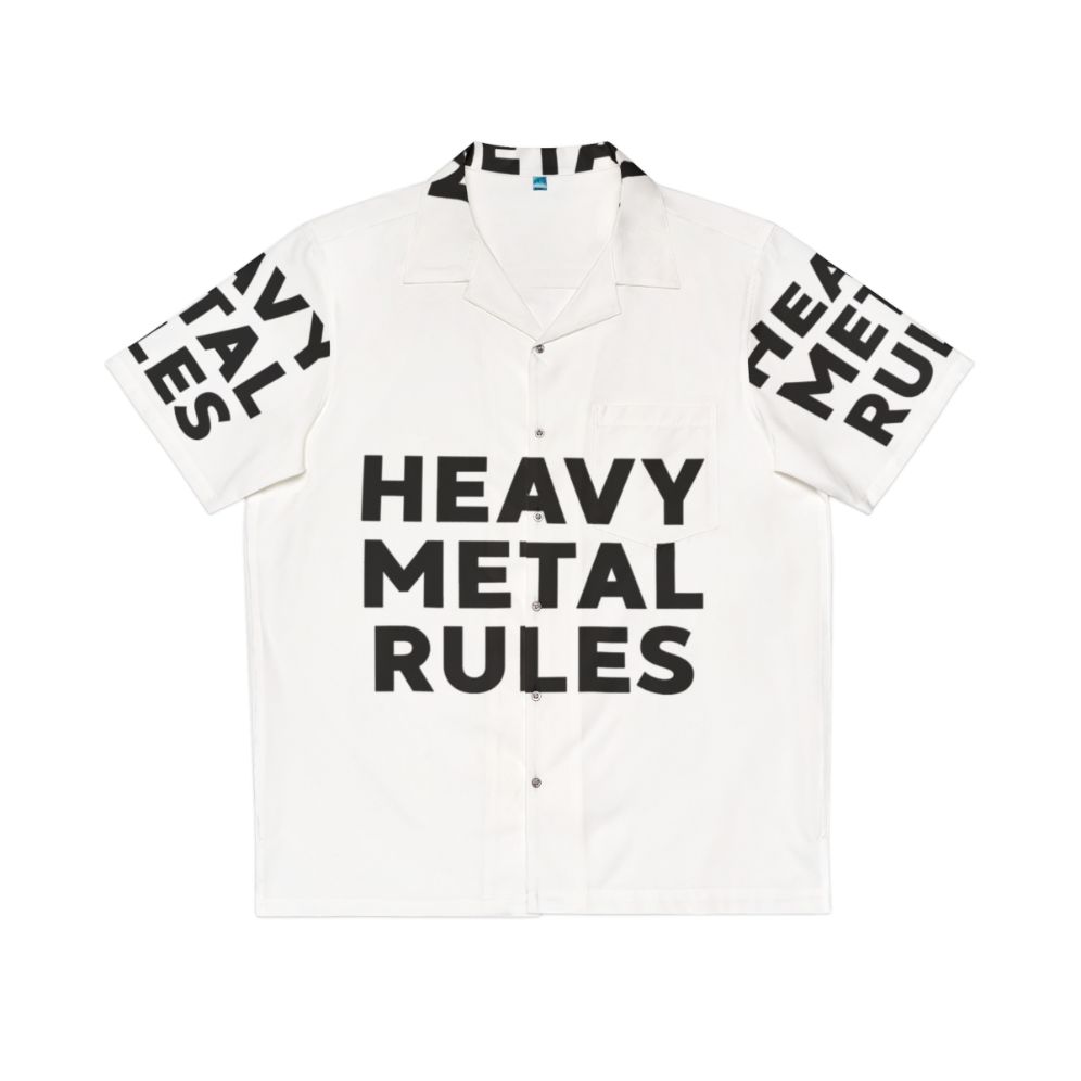 Heavy metal graphic Hawaiian shirt with raglan sleeves