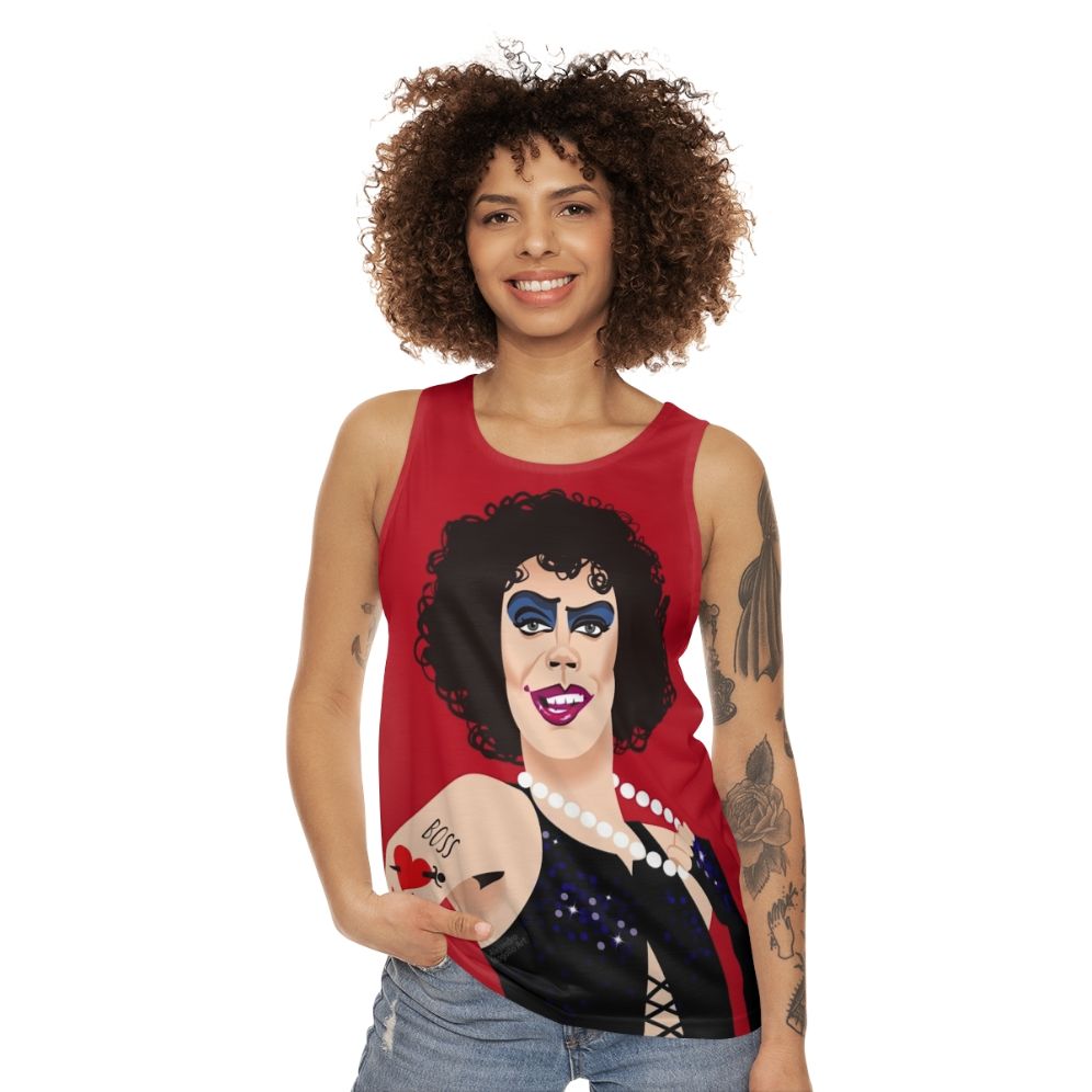 Antici Pation Unisex Tank Top Graphic Tee - women